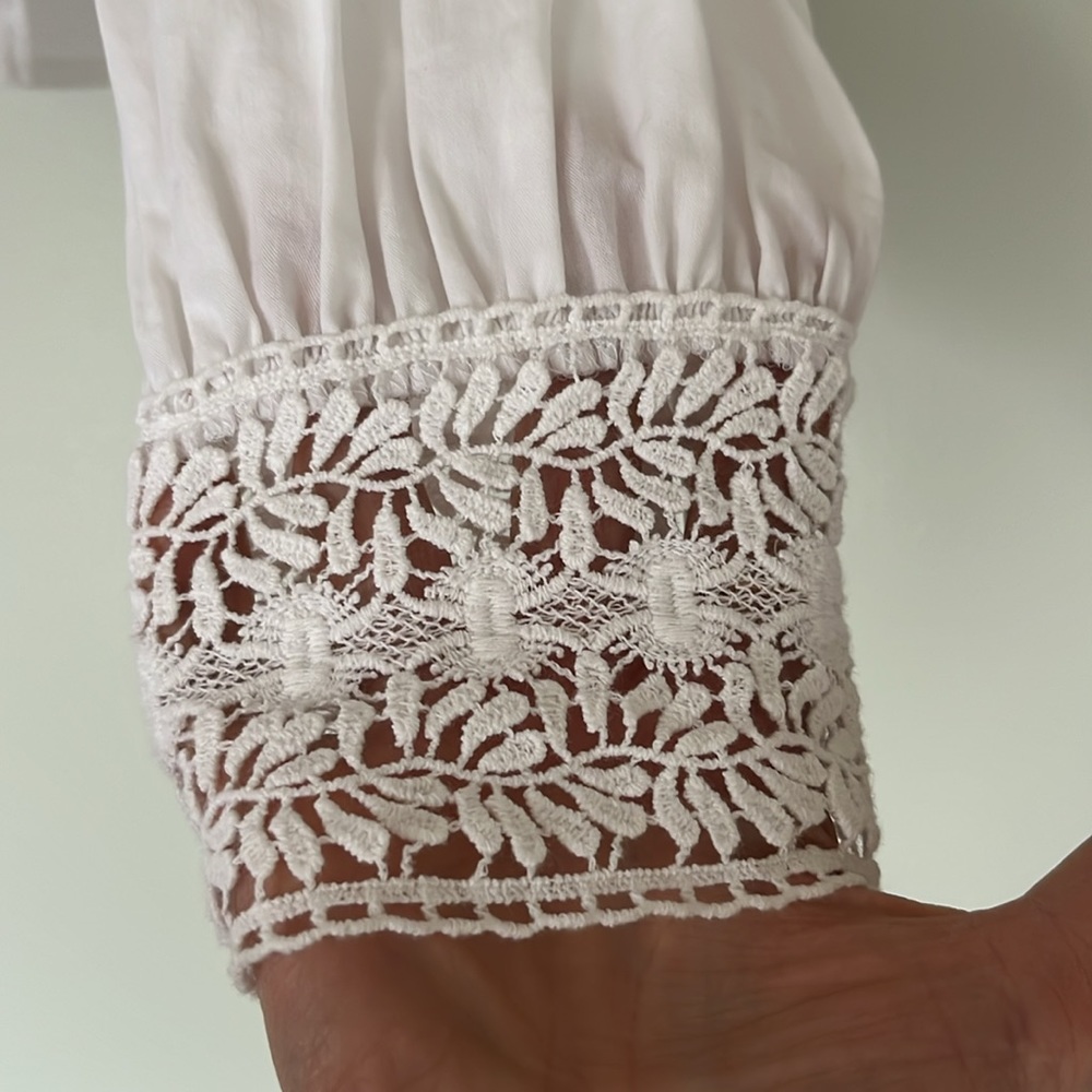 Exspress Cropped White Button Down Shirt - Picture 8 of 11